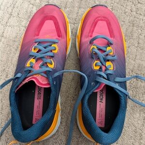 Hoka One One Women's Athletic Shoes - Pink, Blue, and Orange